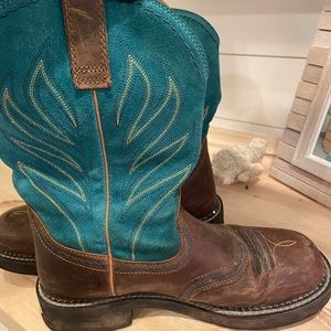 Ariat Probaby Flame Western Boot Size 10B Turquoise Brown Style #10014081